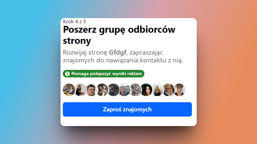 Zapraszanie znajomych do polubienia konta firmowego na Facebooku