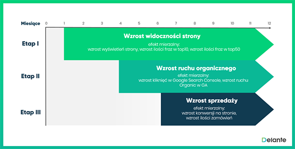 Etapy pozycjonowania w odstępie czasowym